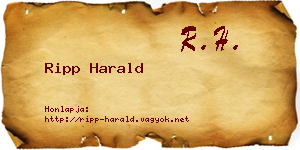 Ripp Harald névjegykártya